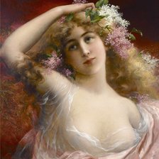 Схема вышивки «девушка с цветами»