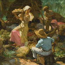 Схема вышивки «1947 Market Scene»