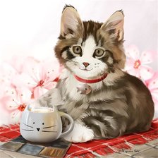 Схема вышивки «кот»