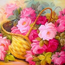 Схема вышивки «Букет в корзине»