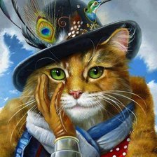 Схема вышивки «кот»