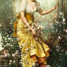 девушка с цветами