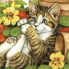 Схема вышивки «кот»