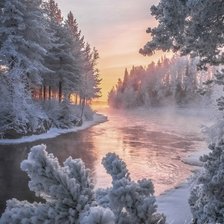 Схема вышивки «Зимняя река»