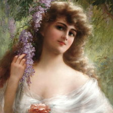 Схема вышивки «девушка с цветами»