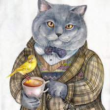 Схема вышивки «кот»