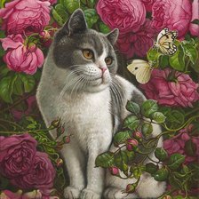 Схема вышивки «кот»