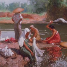 Схема вышивки «1925 Labanderas at the Riverbank»