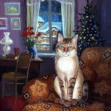 Схема вышивки «кот»