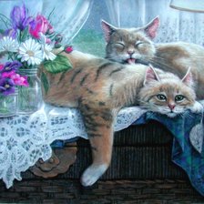 Схема вышивки «кот»