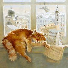 Схема вышивки «кот»