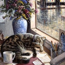 Схема вышивки «кот»