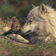 Схема вышивки «волки»