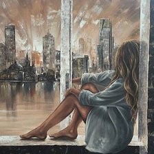 Схема вышивки «осень в городе»