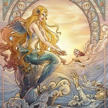 Схема вышивки «Русалка у моря»