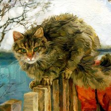 Схема вышивки «кот»