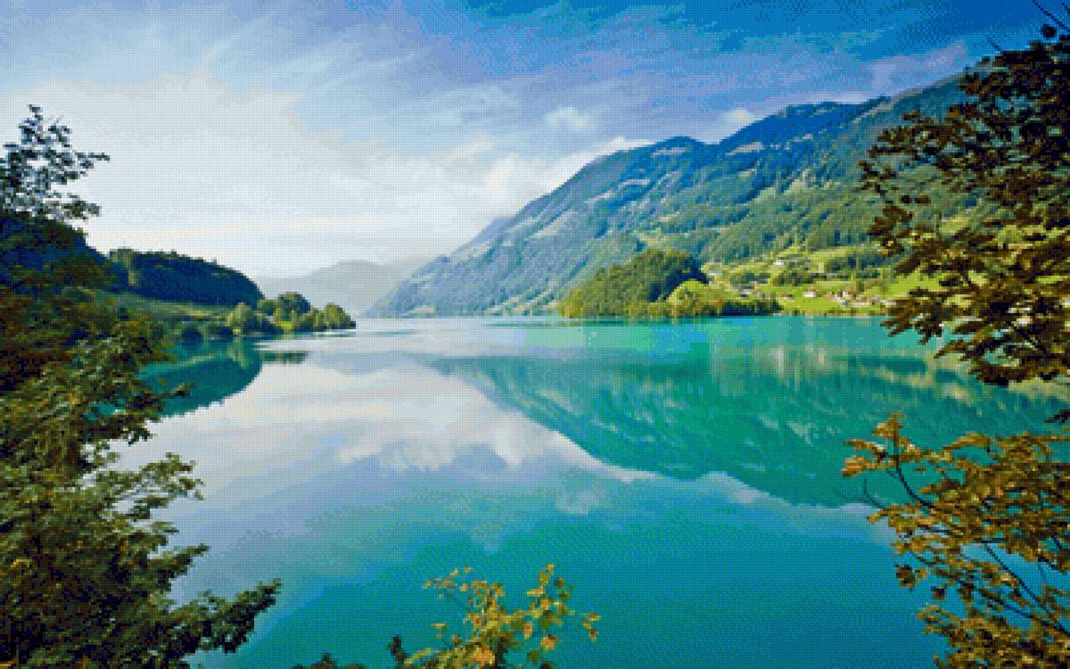 пейзаж - пейзаж, лес, природа, река - предпросмотр