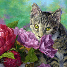 Схема вышивки «кот»