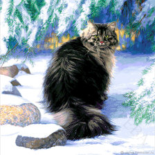 Схема вышивки «кот»