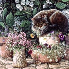 Схема вышивки «кот»