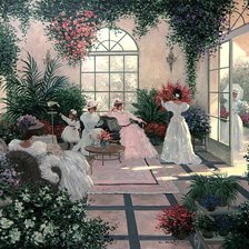 Схема вышивки «En el invernadero»