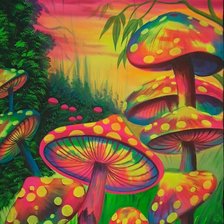 Схема вышивки «грибы фэнтези»