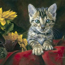 Схема вышивки «кот»