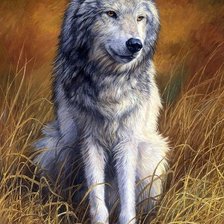 Схема вышивки «волк»