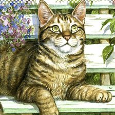 Схема вышивки «кот»