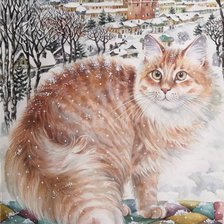 Схема вышивки «кот»