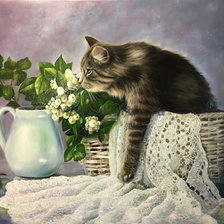 Схема вышивки «кот»