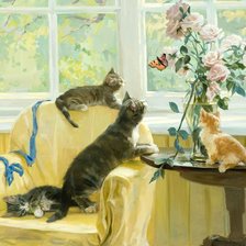 Схема вышивки «кот»