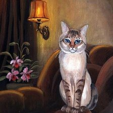 Схема вышивки «кот»