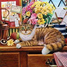 Схема вышивки «кот»