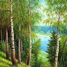 Схема вышивки «Березовая роща»