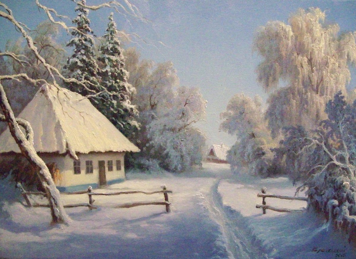 вечер - зима - оригинал