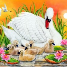 Схема вышивки «на пруду»