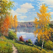 Схема вышивки «Лесное озеро»