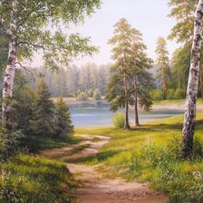 Схема вышивки «Тропинка к озеру»