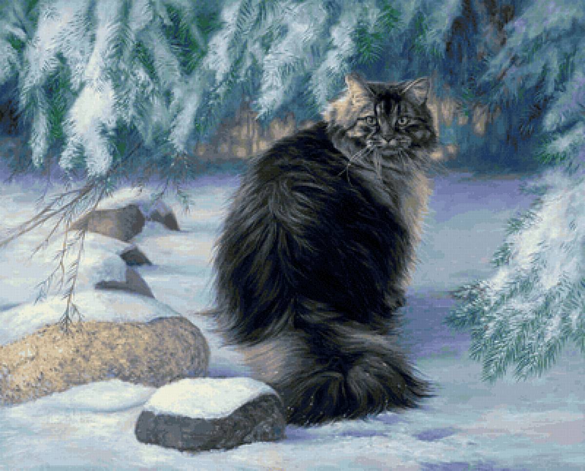 Зимняя прогулка - кот. зимняя прогулка - предпросмотр