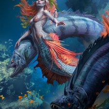 Схема вышивки «Русалка с моренами»