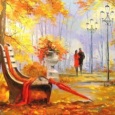 Схема вышивки «осень в парке»