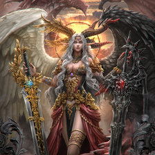 Схема вышивки «Она и дракон»