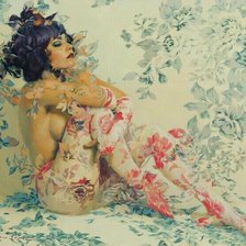 Схема вышивки «Девушка»