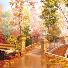 Схема вышивки «осенний парк»