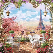 Схема вышивки «парижское кафе»