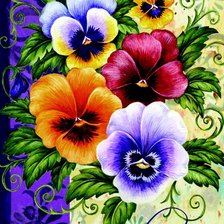 Схема вышивки «Анютины глазки»