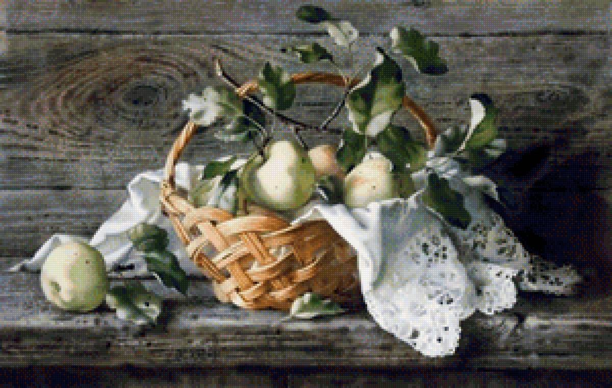 Е.Базанова - натюрморт, кухня, ябдоки - предпросмотр