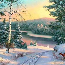 Схема вышивки «Зимний лес»