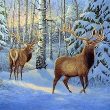 Схема вышивки «Хозяева леса»